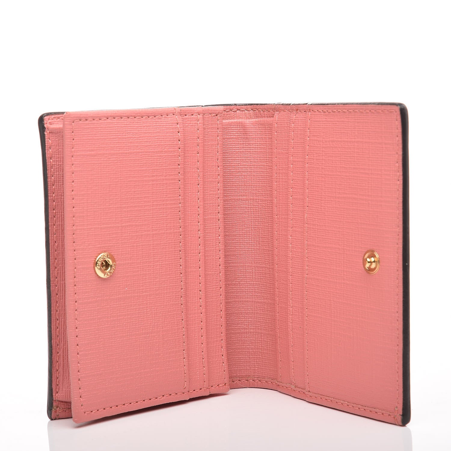 Gucci GG Supreme Monogram Face Embroidered Card Case Wallet Pink 5 of 8