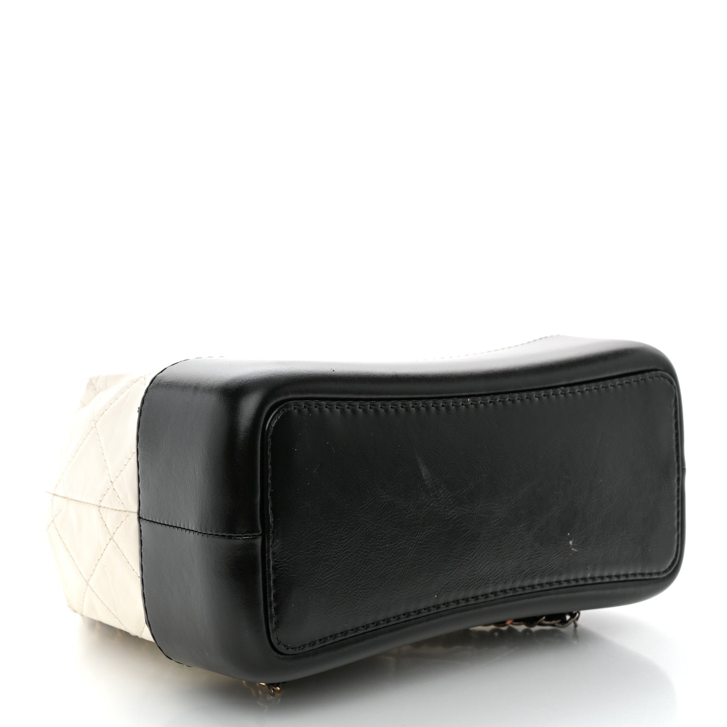 Aged Calfskin Quilted Small Gabrielle Backpack Black White