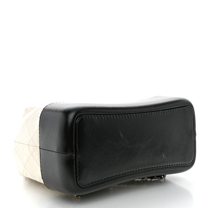 Chanel Aged Calfskin Quilted Small Gabrielle Backpack Black White 4 of 14