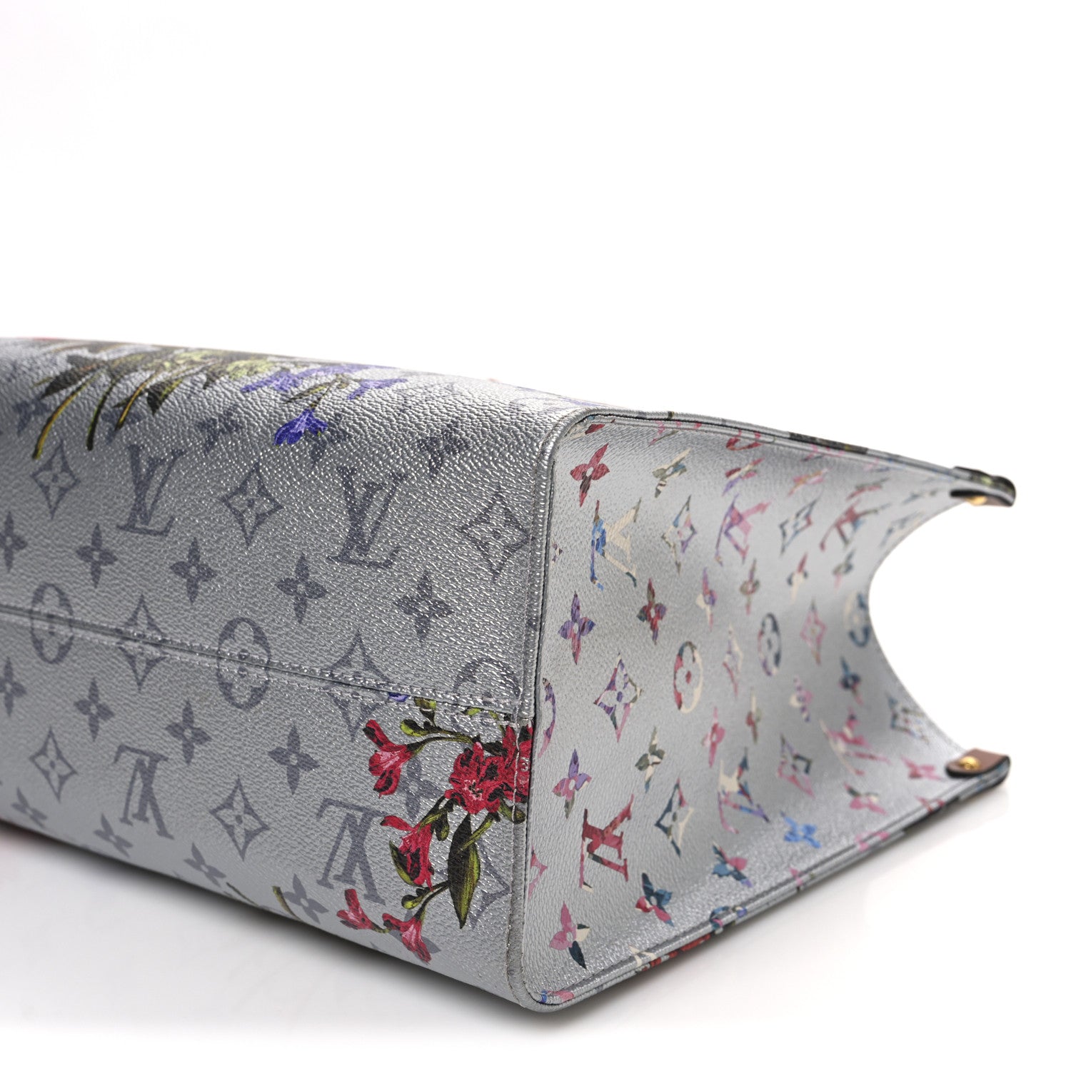 Louis Vuitton Metallic Monogram LV Garden OnTheGo MM Silver 9 of 11