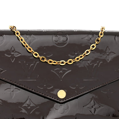 Louis Vuitton Vernis Pochette Felicie Chain Wallet Amarante 9 of 12