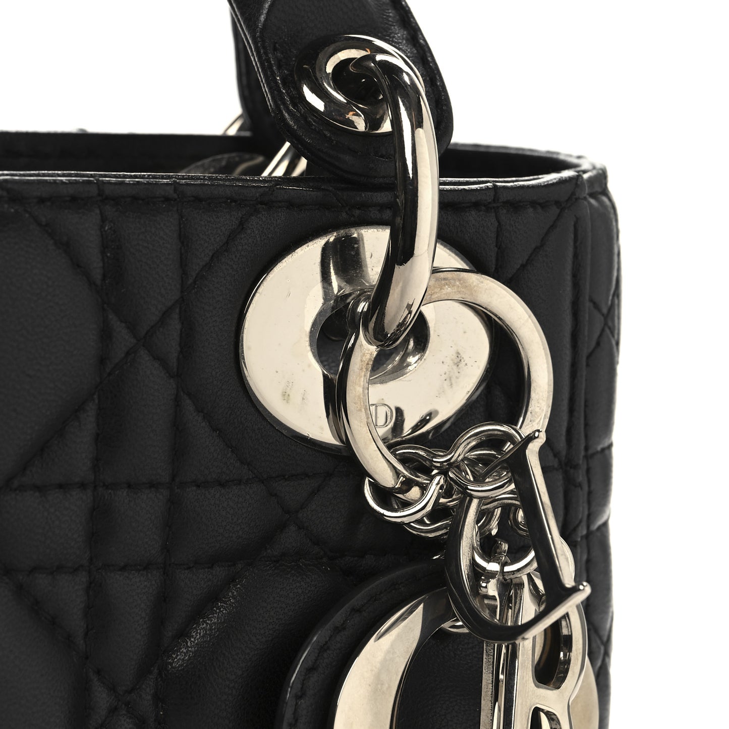 Lambskin Cannage Mini Lady Dior Black