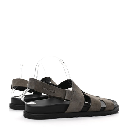 Hermes Suede Goatskin Mens Genius Sandals 43 Vert Toundra 4 of 8