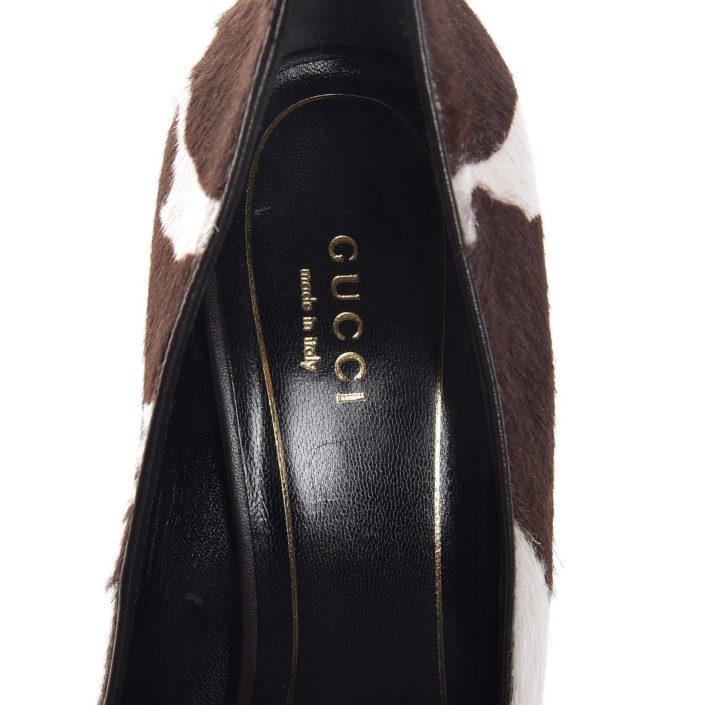 Pony Hair Horsebit Cowhide Print Pumps 39 Cocoa