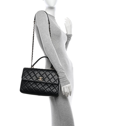 Chanel Lambskin Quilted Medium Trendy CC Flap Dual Handle Bag Black 2 of 21