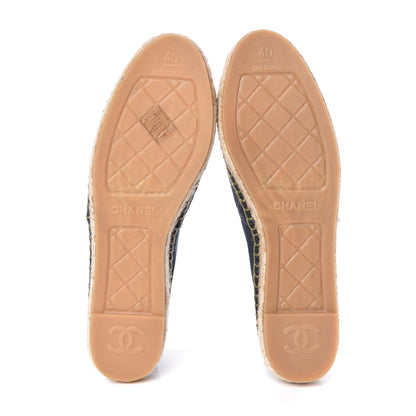 Chanel Fabric Biarritz CC Espadrilles 40 Blue Green 5 of 8