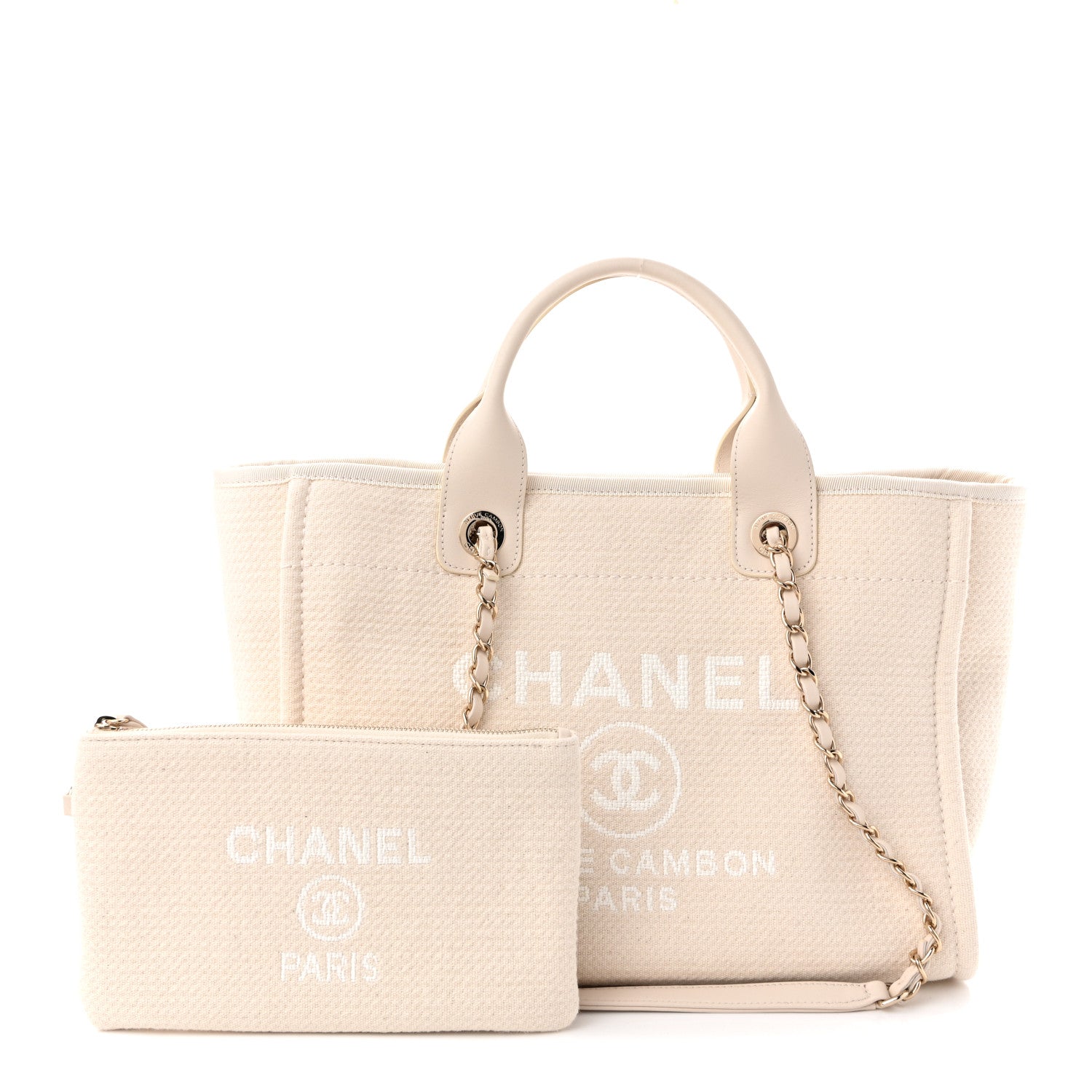 Chanel Mixed Fibers Small Deauville Tote White 3 of 11