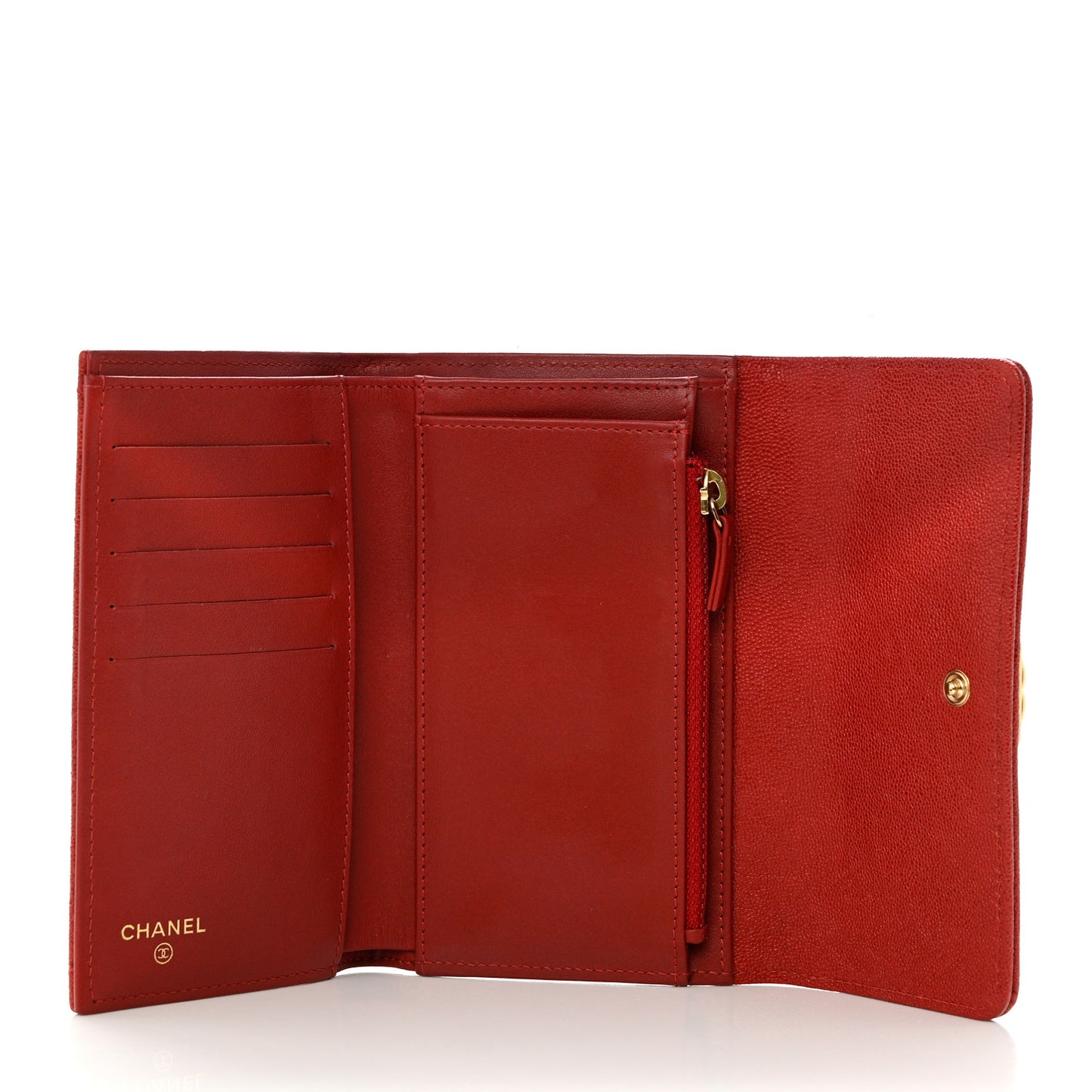 Caviar Quilted Medium Boy Flap Wallet Red