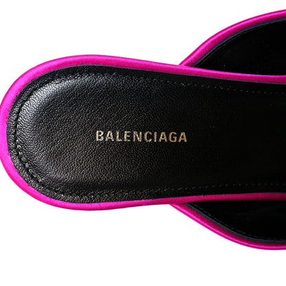 Balenciaga Satin Pointed Toe Knife 40mm Mules 36.5 Rose Fuchsia 8 of 8