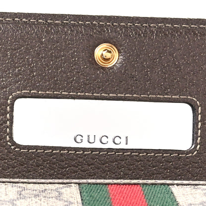Gucci GG Supreme Monogram Web Ophidia Wallet On Chain Brown 7 of 10