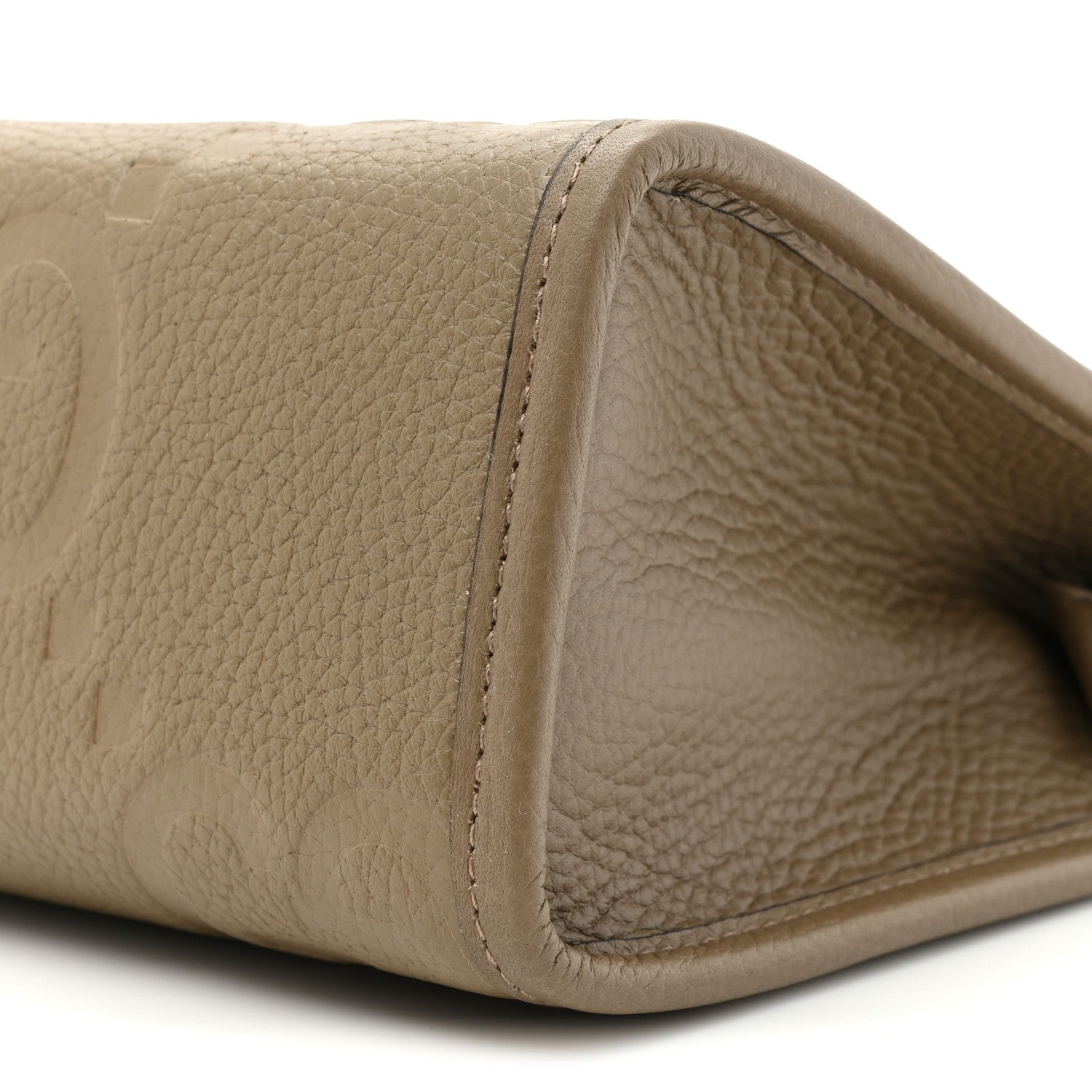 Gucci Piuma Calfskin Jumbo GG Embossed Pouch Good Taupe 8 of 13