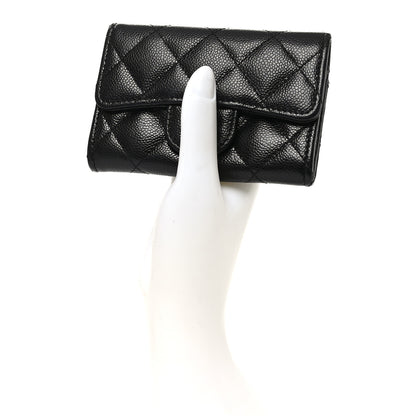 Chanel Caviar Quilted Flap Card Holder Wallet Black 2 of 7