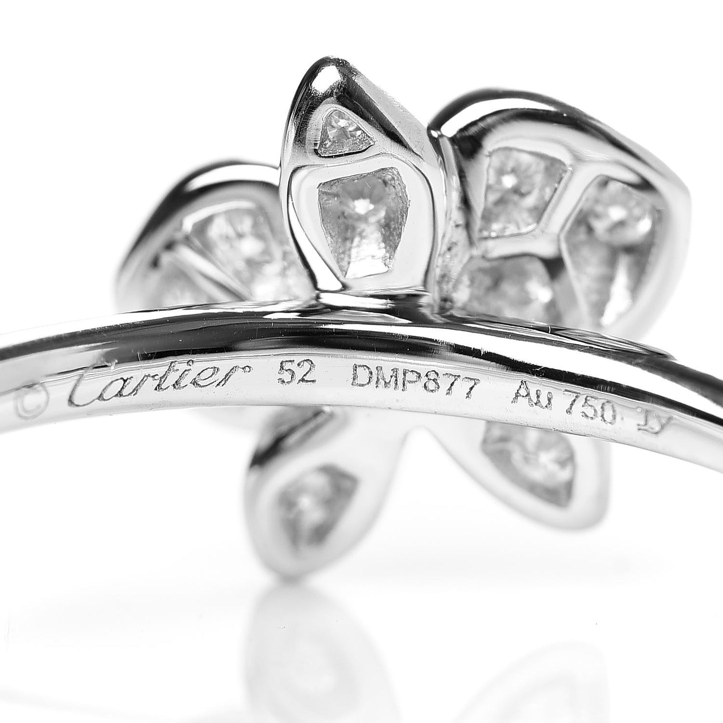 18K White Gold Diamond Caresse D'Orchidees Par Ring 52 6