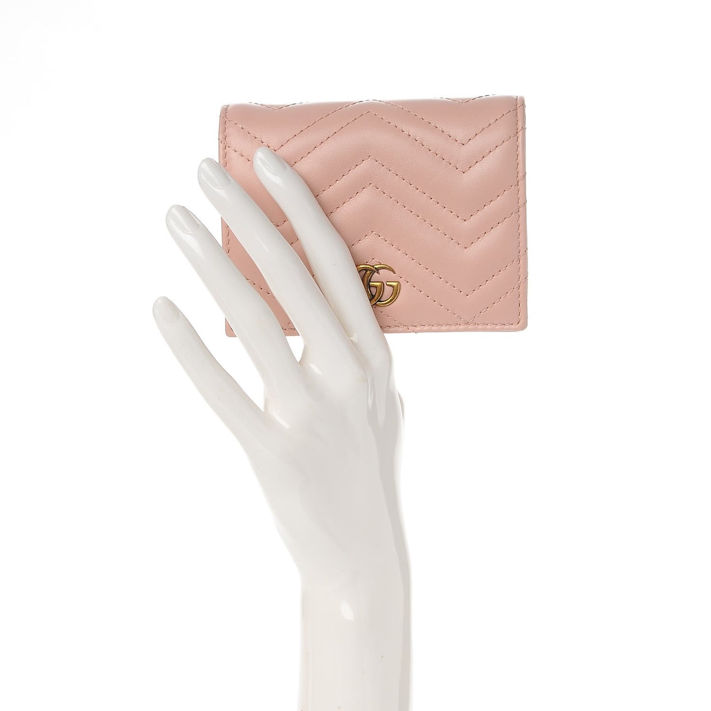 Calfskin Matelasse GG Marmont Card Case Wallet Perfect Pink