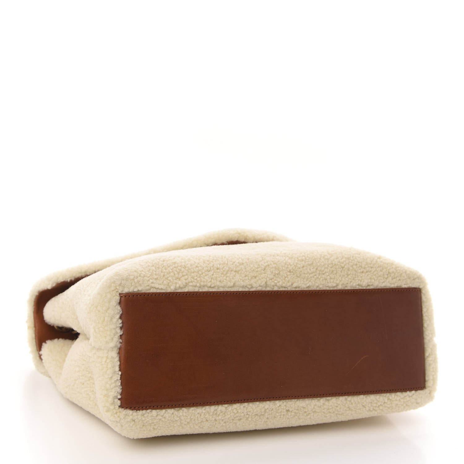 Saint Laurent Shearling Medium Loulou Shoulder Bag Natural 4 of 12