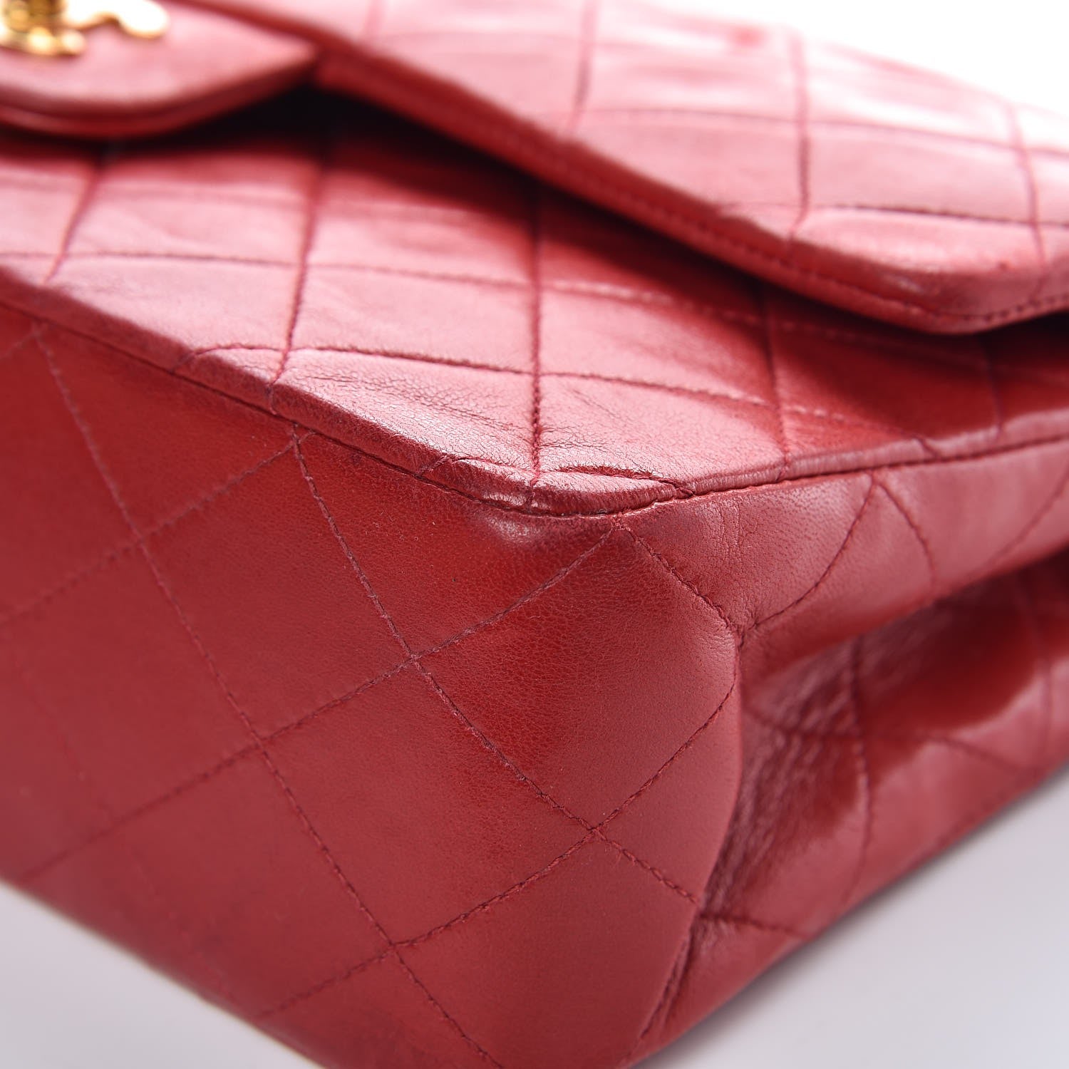 Chanel Lambskin Quilted Medium Double Flap Red 11 of 15