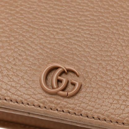 Gucci Dollar Calfskin Enamel Monochrome Mini GG Marmont Chain Wallet Camelia 11 of 12