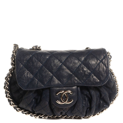Chanel Lambskin Mini Chain Around Messenger Navy Blue 1 of 7