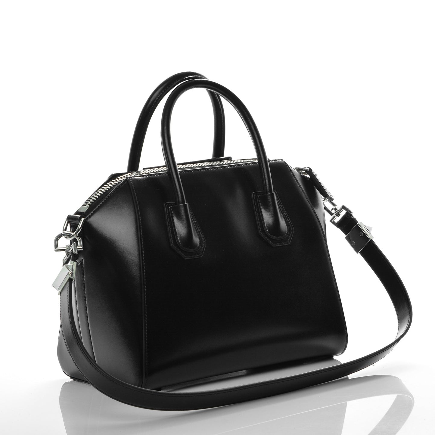 Shiny Lord Calfskin Small Antigona Black