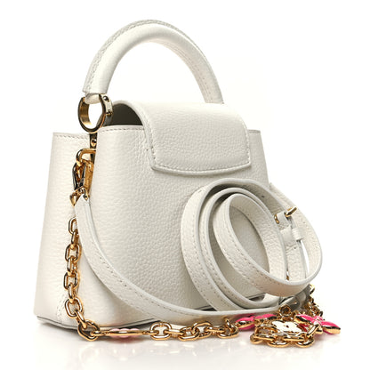 Louis Vuitton Taurillon Flower Chain Capucines Mini Snow 3 of 11