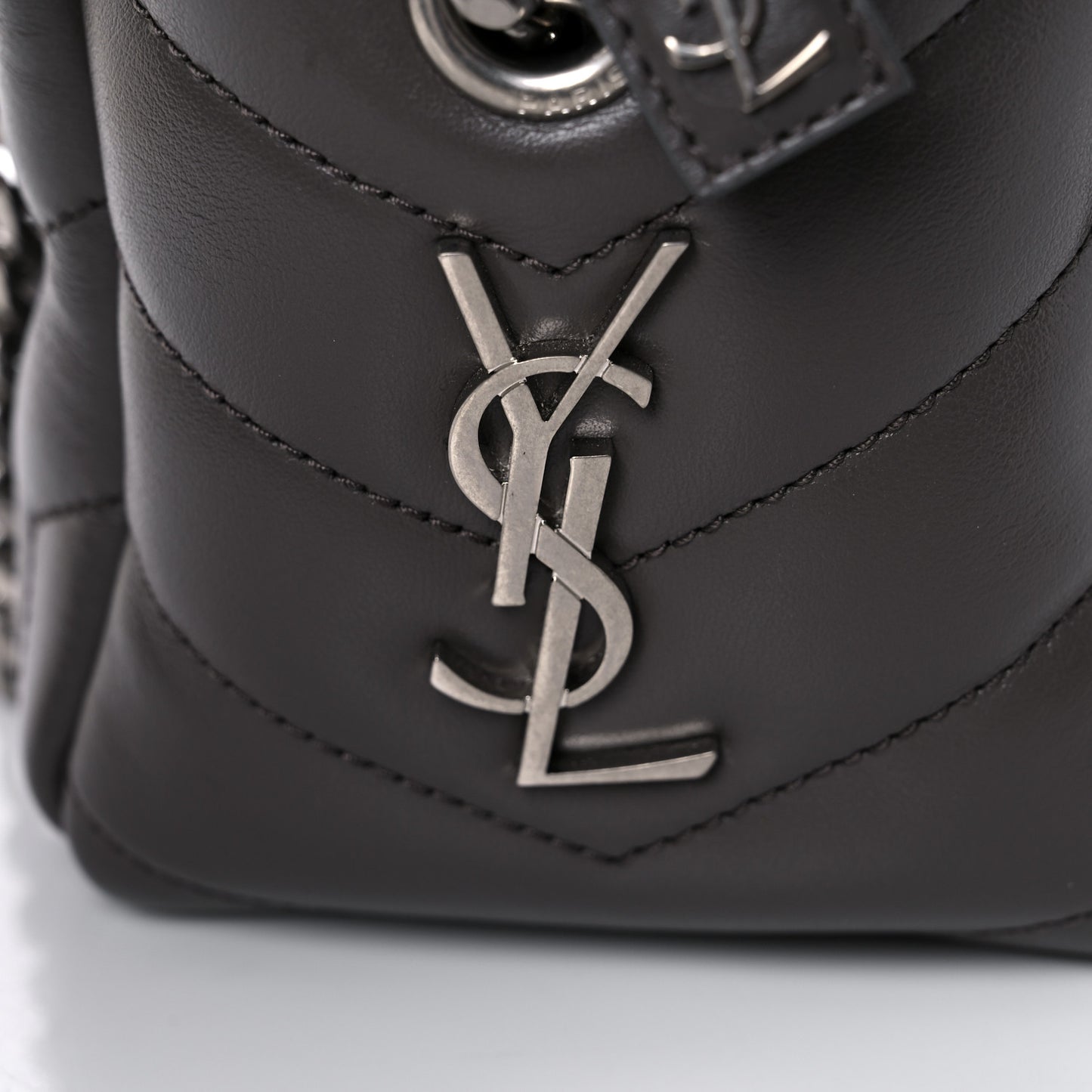 Calfskin Y Quilted Monogram Small Loulou Bowling Bag Earth