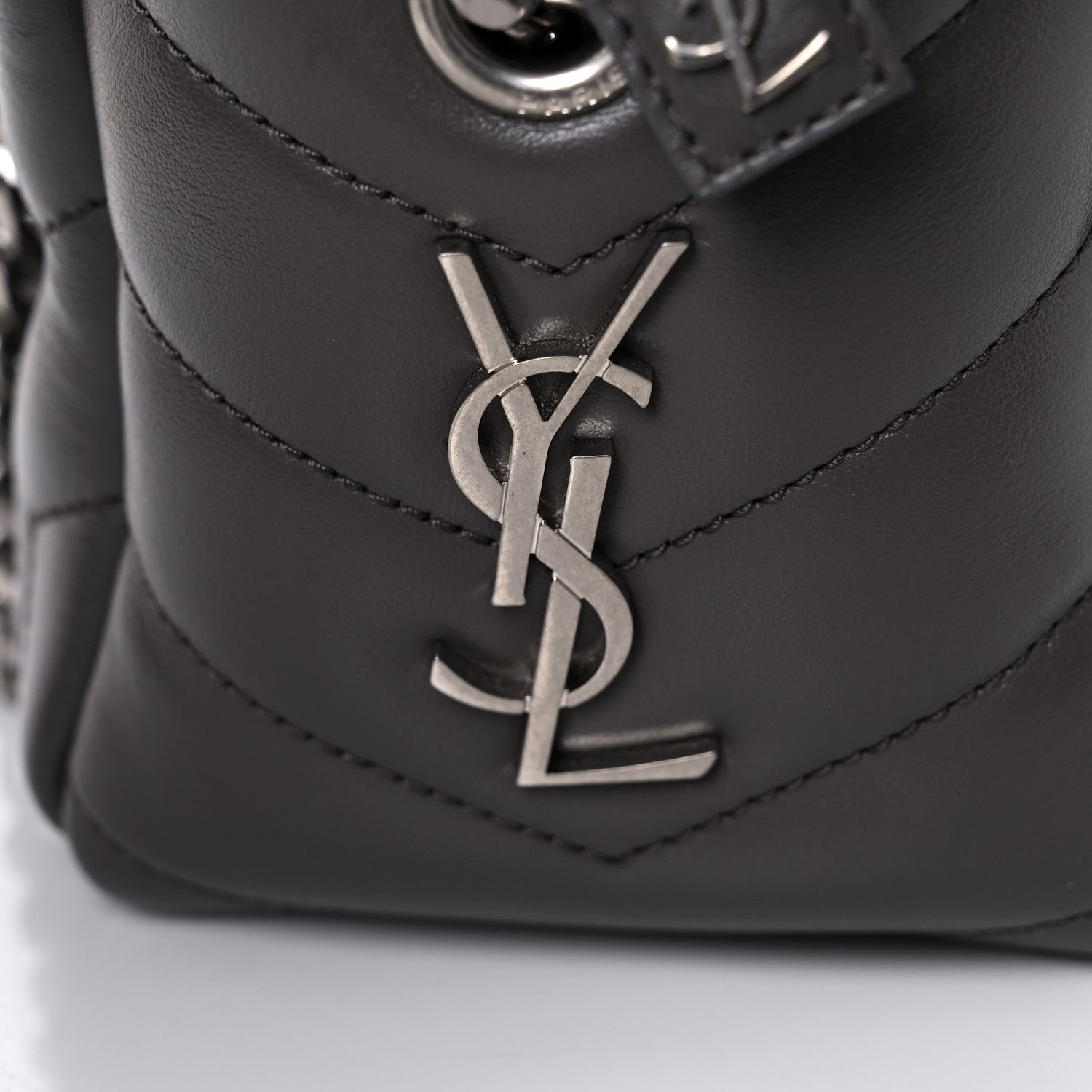 Saint Laurent Calfskin Y Quilted Monogram Small Loulou Bowling Bag Earth 12 of 12