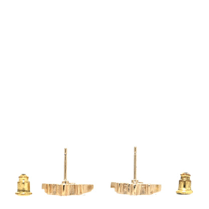 Chanel Crystal CC Crown Earrings Gold 3 of 4
