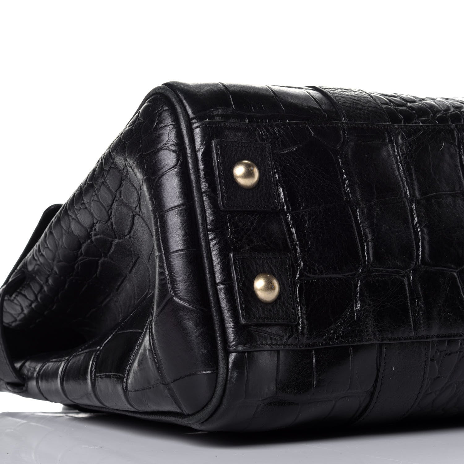 Mulberry Calfskin Crocodile Embossed Bayswater Black 7 of 8