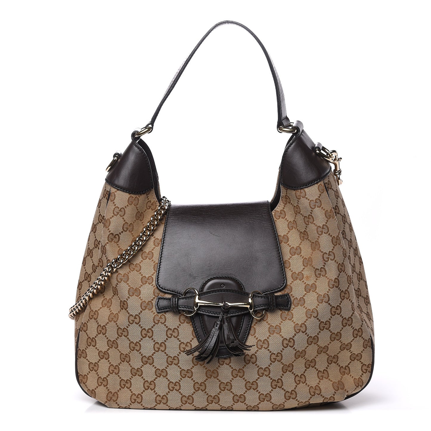 Monogram Margaux Calfskin Medium Emily Hobo Beige Ebony Cocoa