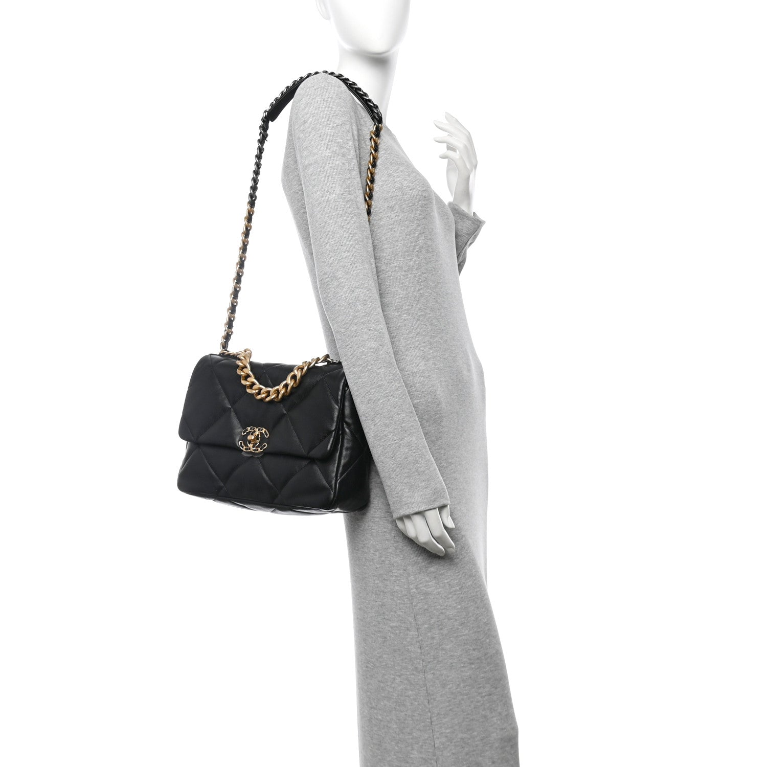 Chanel Lambskin Quilted Large Chanel 19 Flap Black 2 of 11