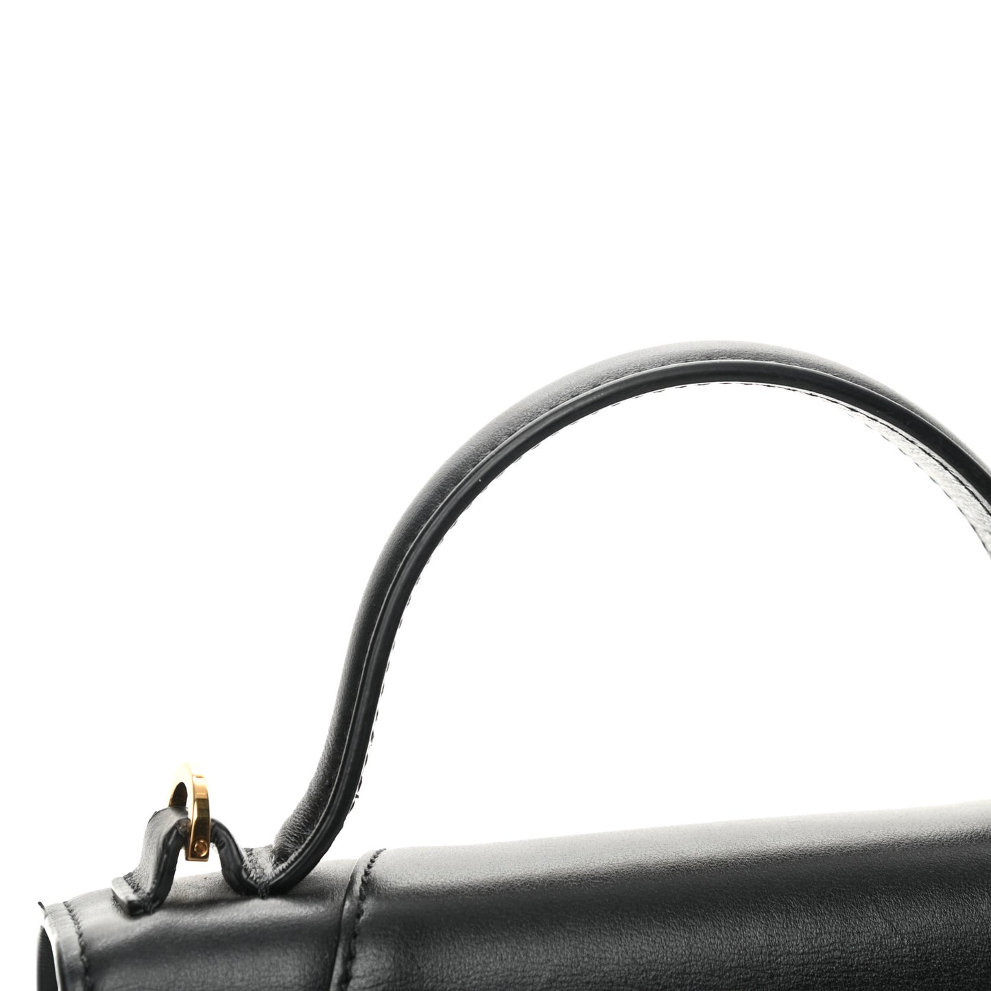 Vitello Barocco Virtus Small Top Handle Shoulder Bag Black