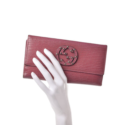 Gucci Calfskin Studded Soho Continental Wallet Peonia Flower 2 of 16
