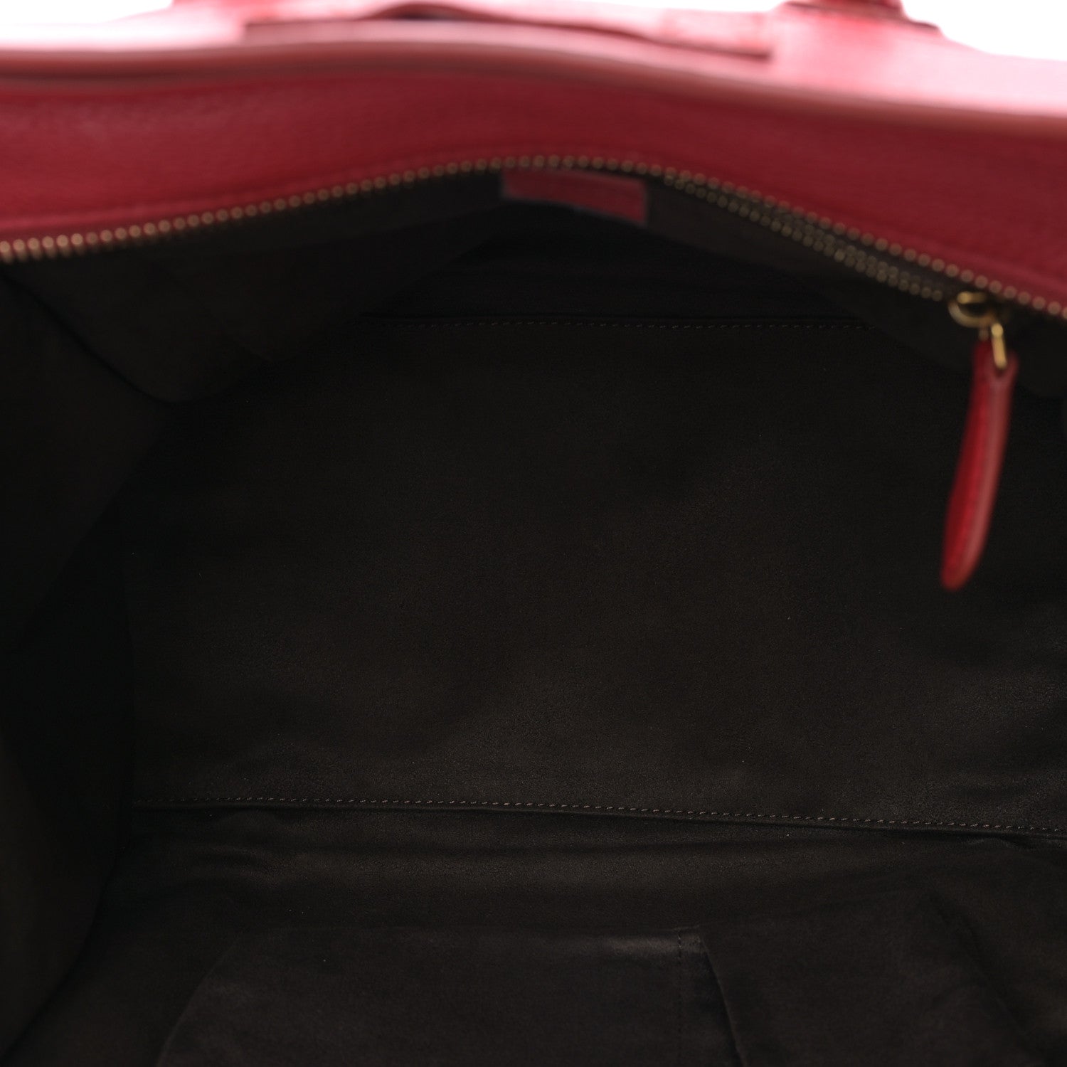 Celine Drummed Calfskin Mini Luggage Red 6 of 8