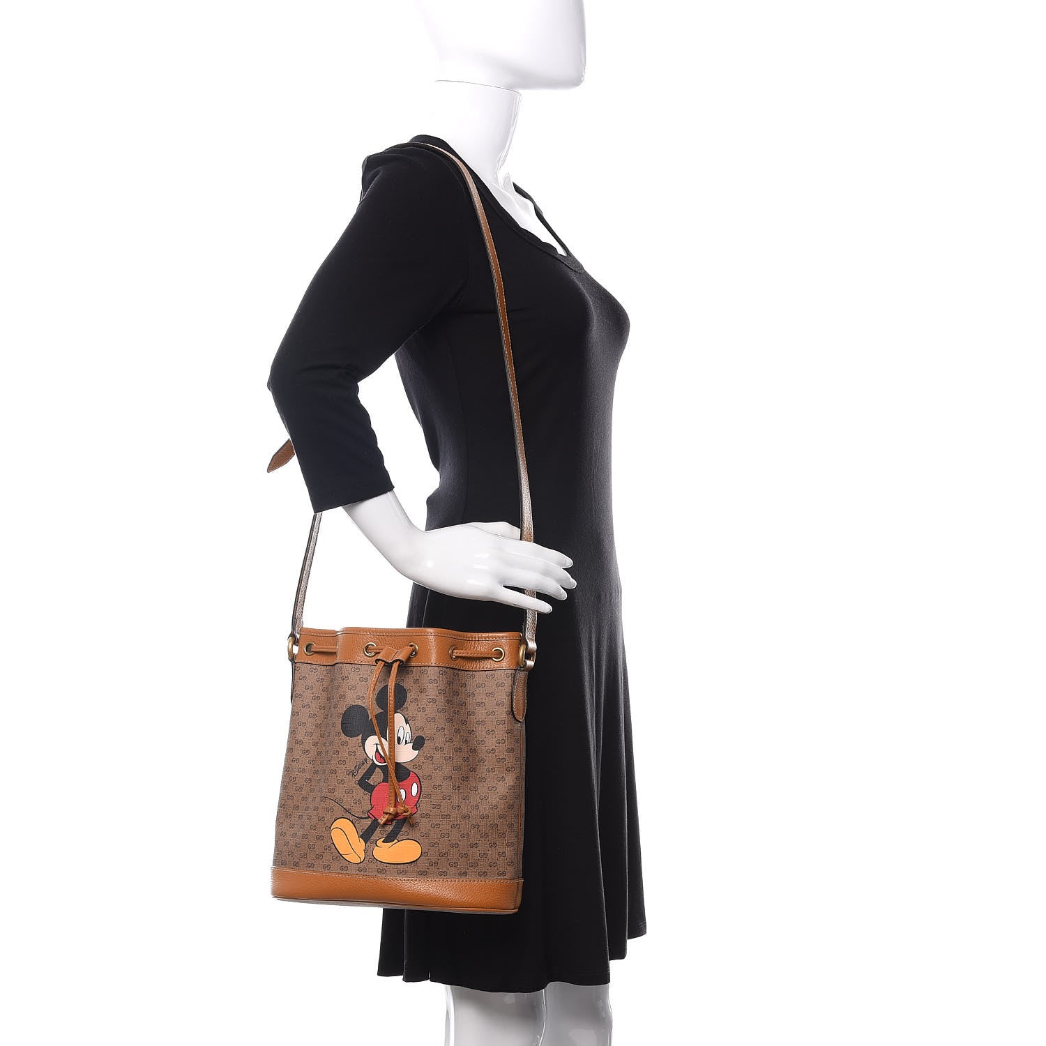 Gucci X DISNEY Mini Vintage GG Supreme Monogram Bucket Bag Beige Vintage Sun Oil 2 of 10