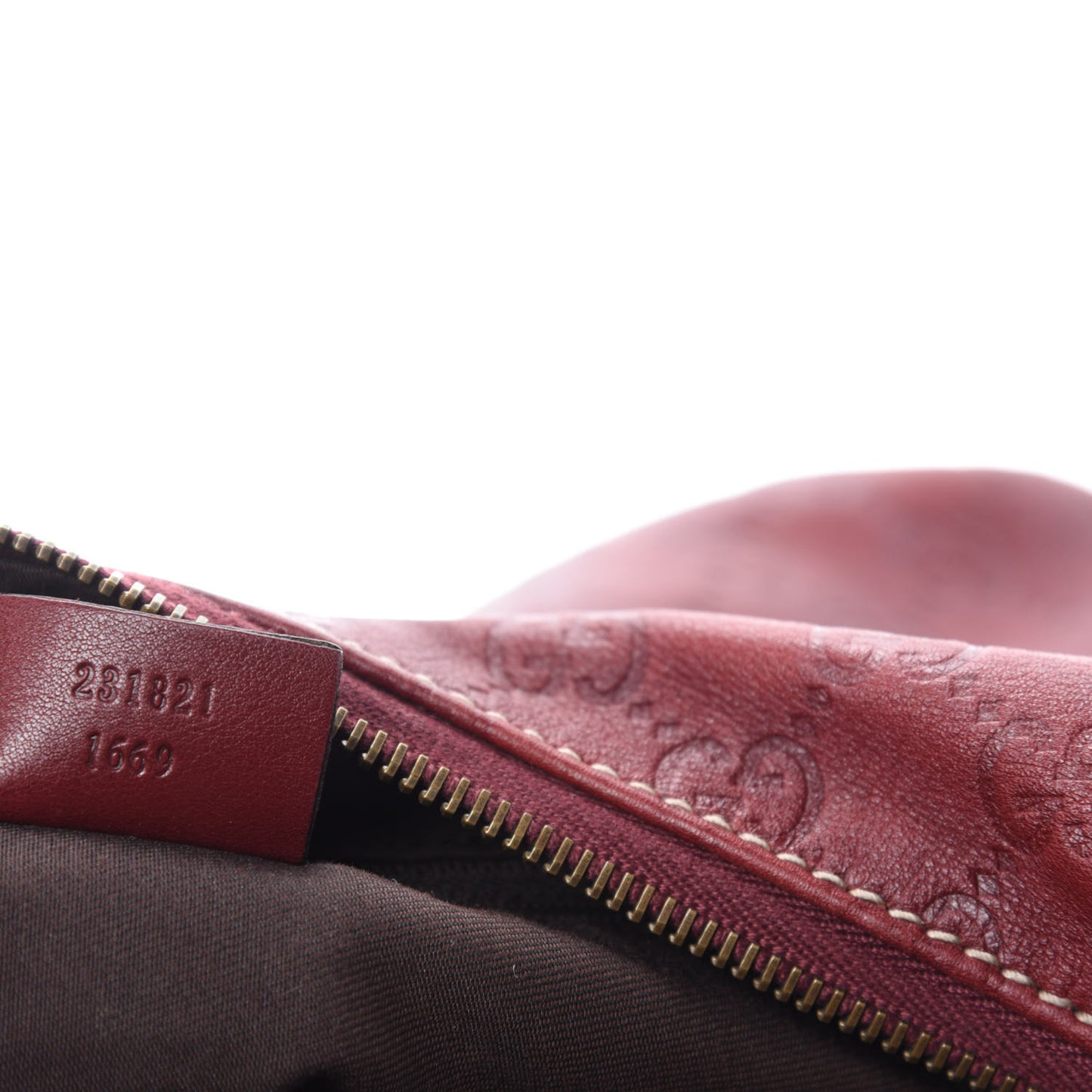Guccissima Medium Horsebit Chain Hobo Red