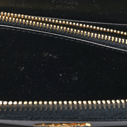 Prada Saffiano Metal Zip Around Wallet Black 10 of 14