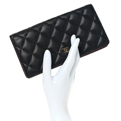 Chanel Caviar Quilted Yen Wallet Black 2 of 9