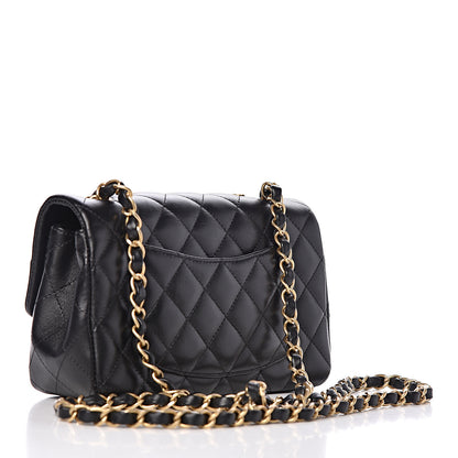Chanel Lambskin Quilted Studded Mini Rectangular Flap Black 3 of 10