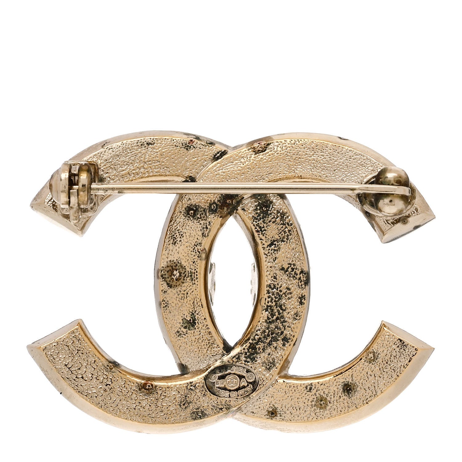 Chanel Crystal CC Brooch Light Gold 3 of 5