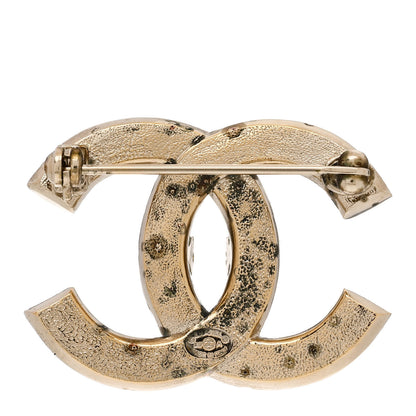 Chanel Crystal CC Brooch Light Gold 3 of 5