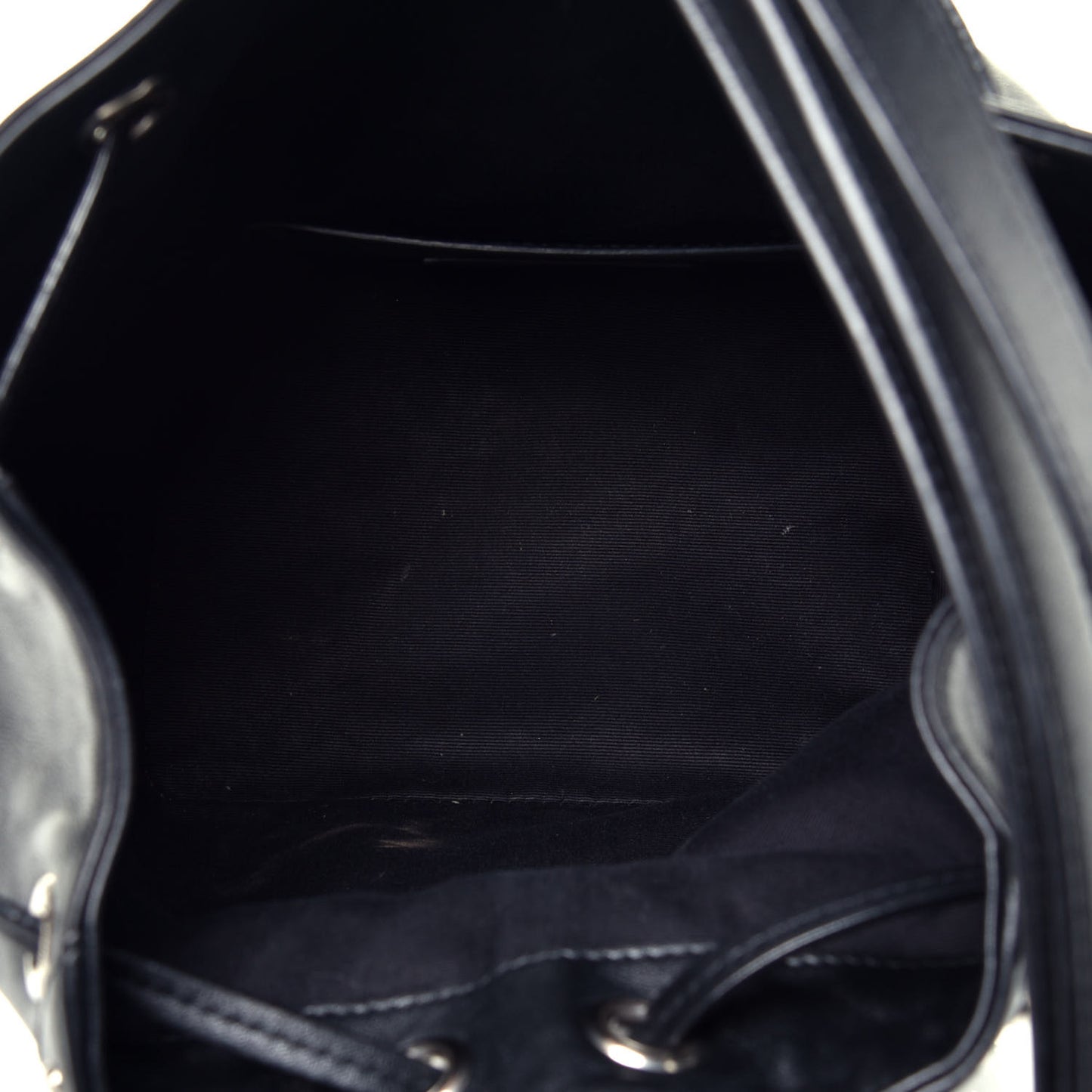 Calfskin Small Y Studs Bucket Bag Black