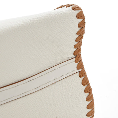 Prada Saffiano Whipstitch Medium Paradigme Bag White Caramel 4 of 7