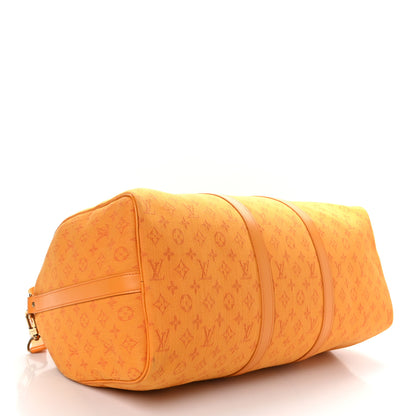Louis Vuitton Denim Monogram Keepall Bandouliere 50 Ocre 4 of 13