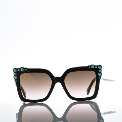 Fendi Studded Square Cat Eye Sunglasses FF 0260/S Black Pink 2 of 8