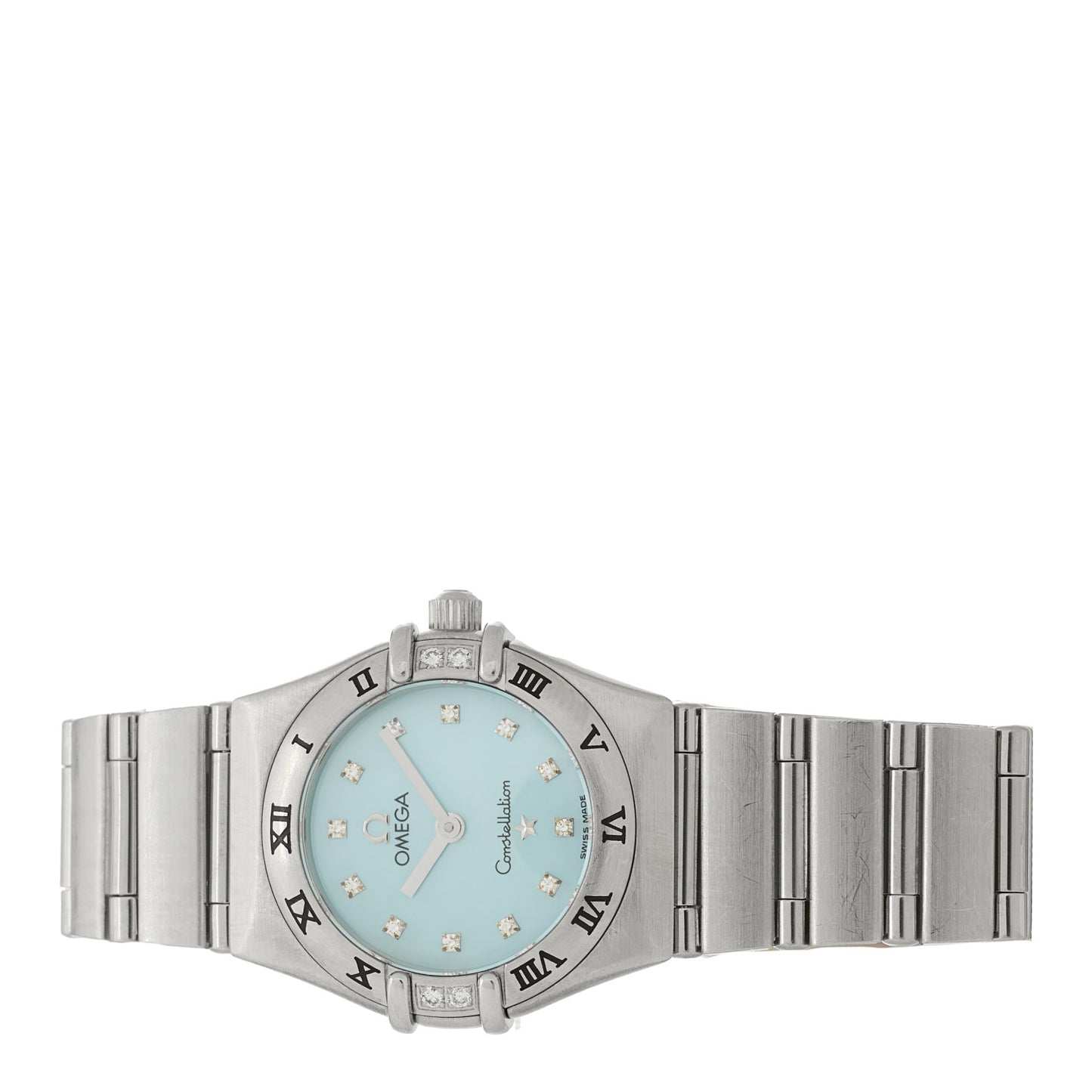 Stainless Steel Diamond Bezel Blue Mother of Pearl 22mm Constellation Quartz Watch 1567.86