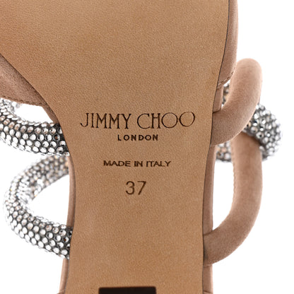 Jimmy Choo Suede Crystal Luis 90 Pumps 37 Tan 6 of 7