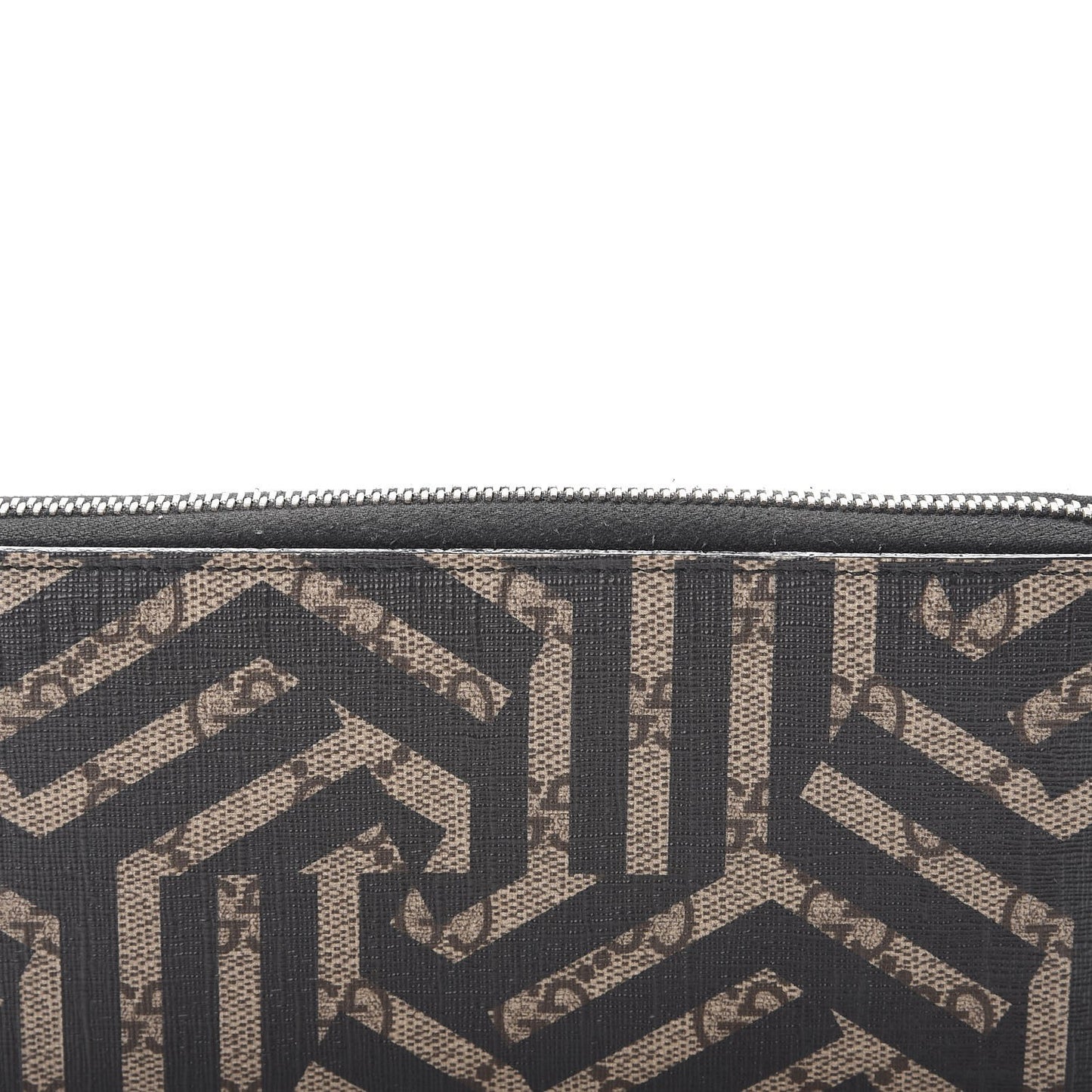 GG Supreme Monogram Caleido Zip Around Wallet Black