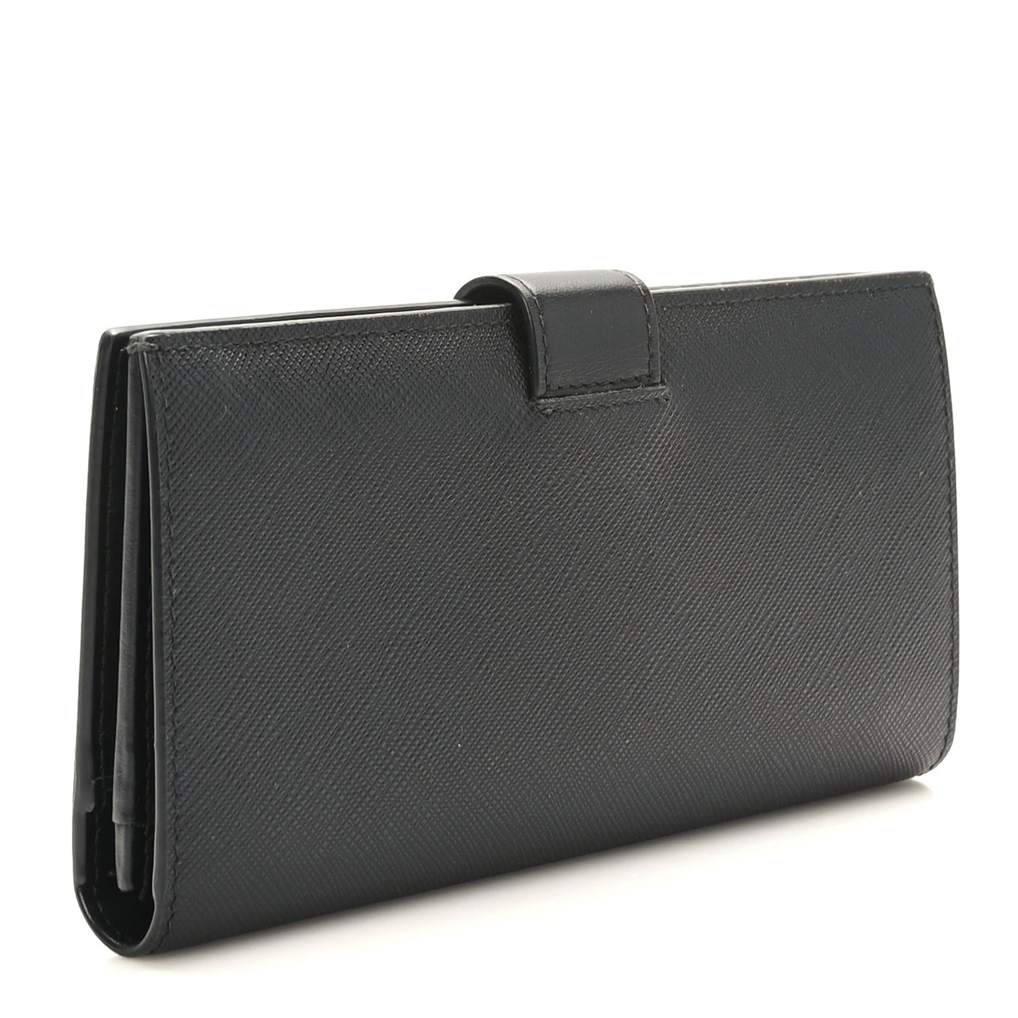 Saffiano Triangle Large Wallet Black
