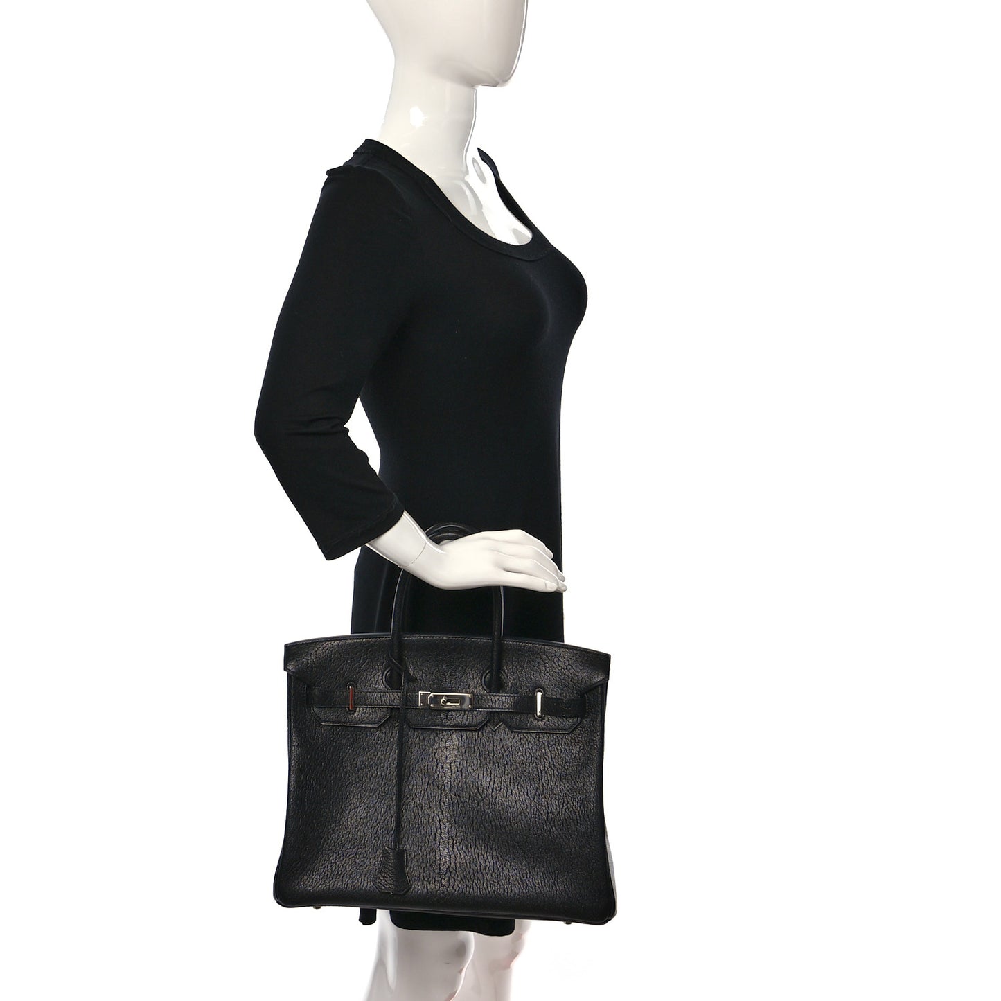 Chevre De Coromandel Birkin 35 Black