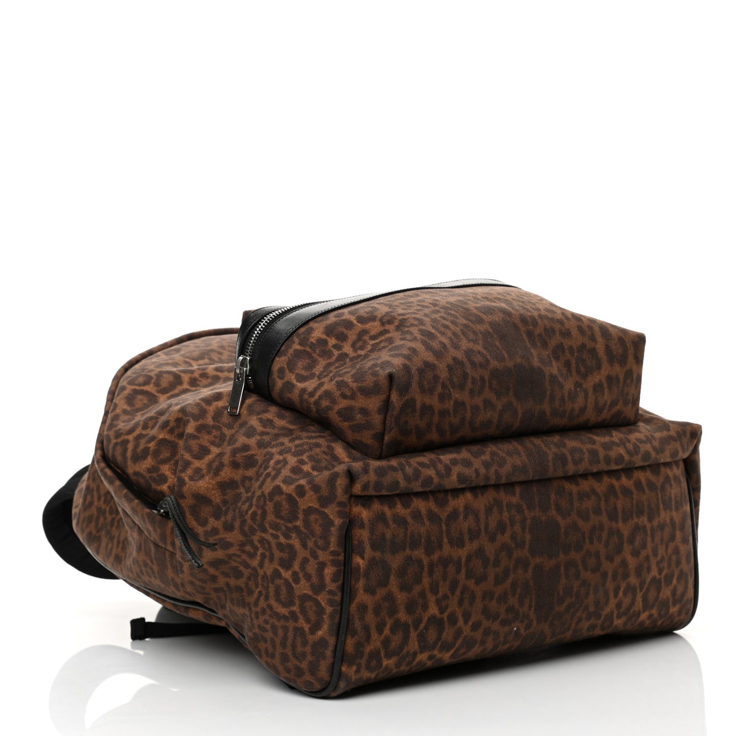 Printed Canvas Leopard Classic Hunting Backpack Brown